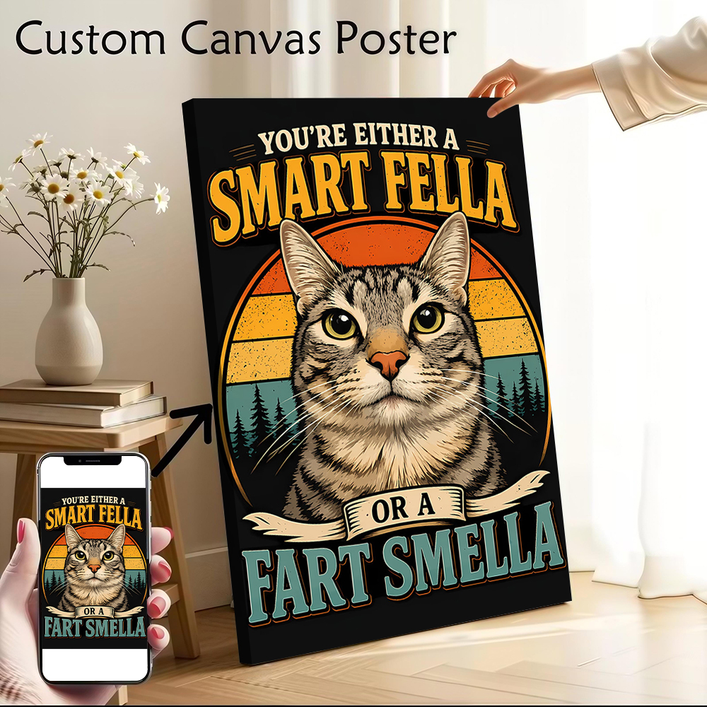 Smart Home Poster - Funny Cat 'Smart Fella or Fart