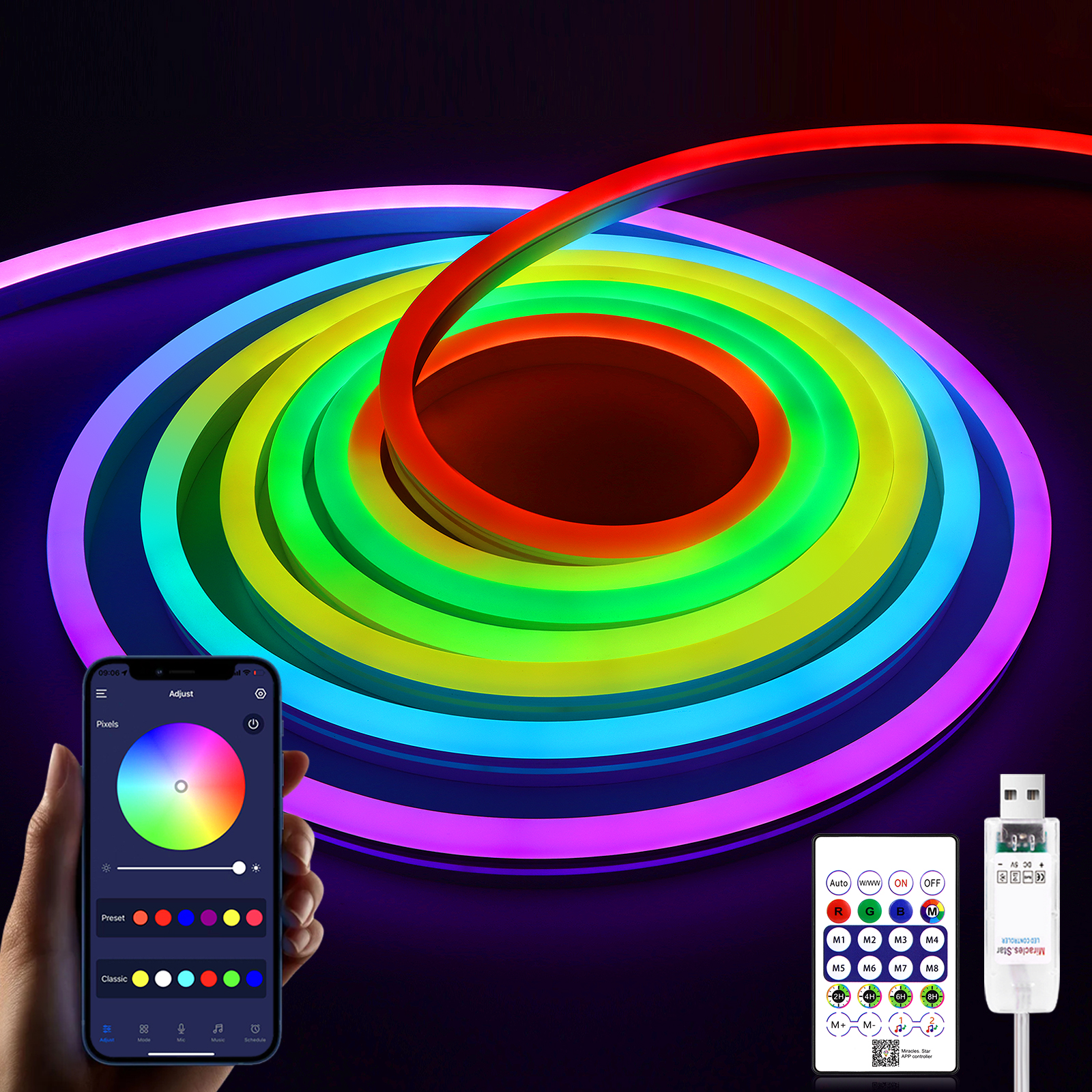 Smart Home Poster - 5V USB RGBIC Neon LED Strip