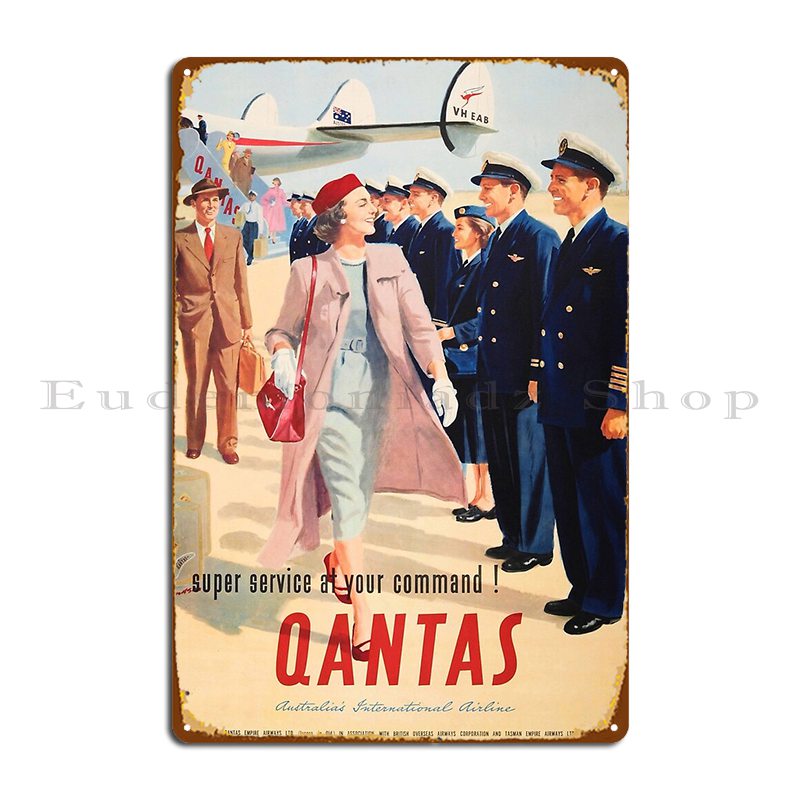 Smart Home Poster - 1955 Original Vintage Australian Airline Travel