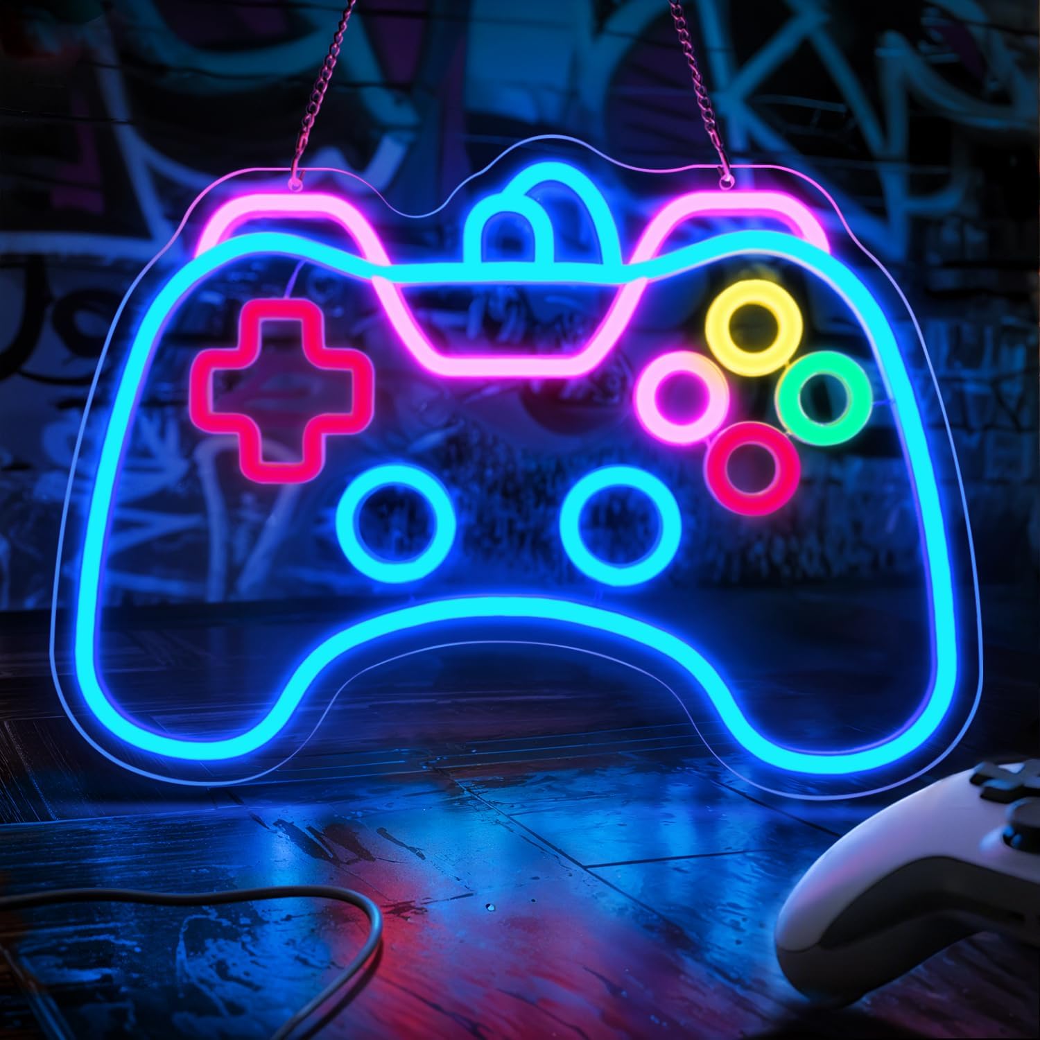 Smart Home Poster - Game Controller Neon Sign for Wall
