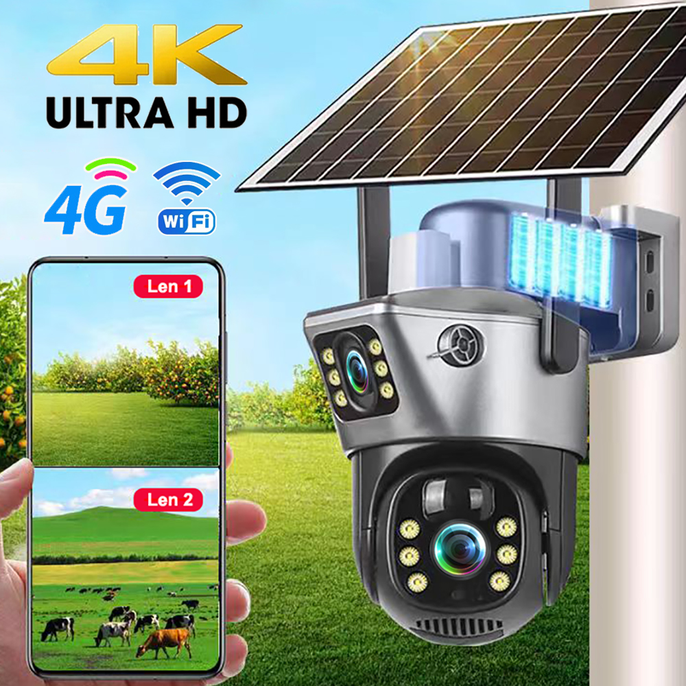 Smart Home Battery Camera - 4G / WiFi Solar Camera Dual