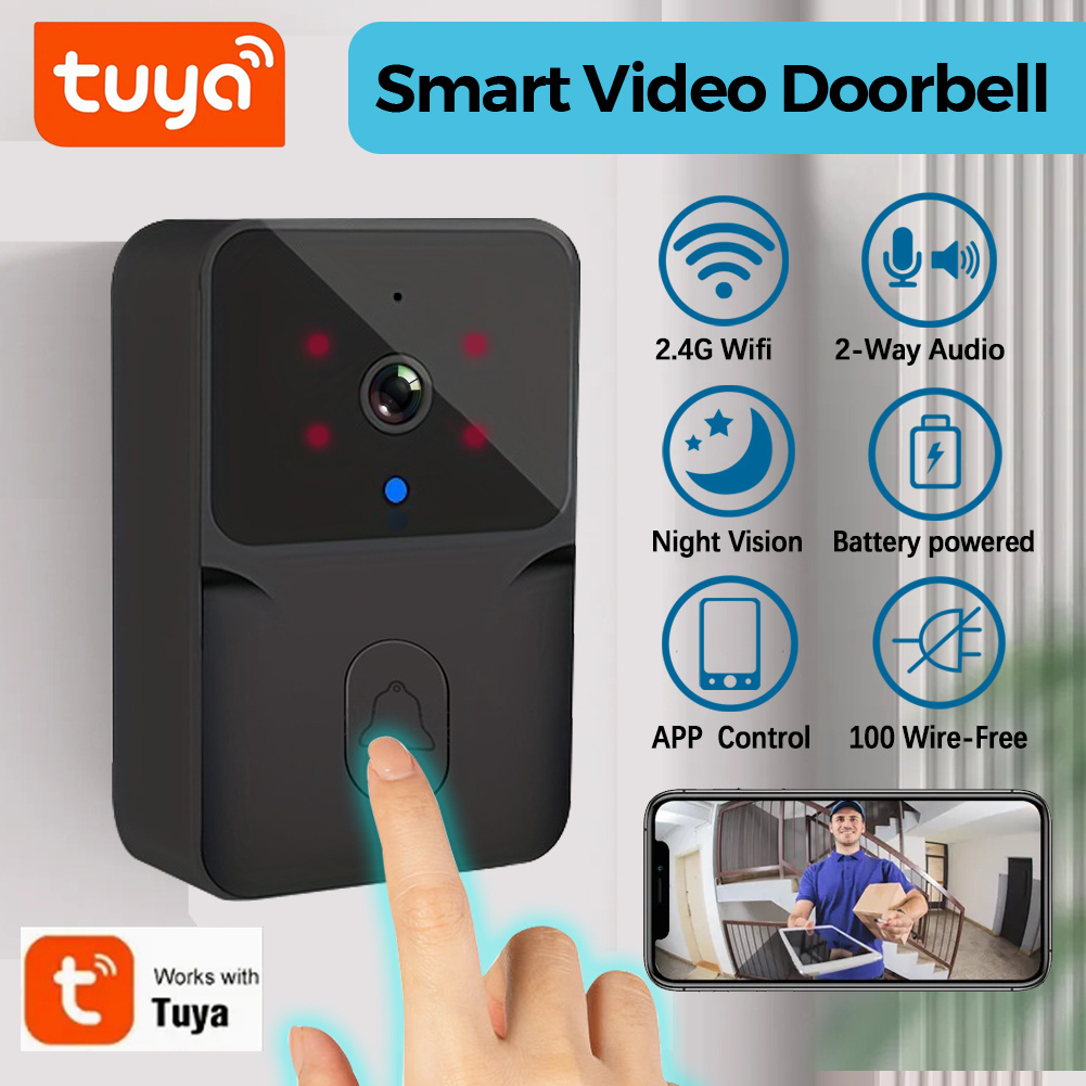 Smart Home Battery Camera - tuya Wireless smart video doorbell, 2.4G