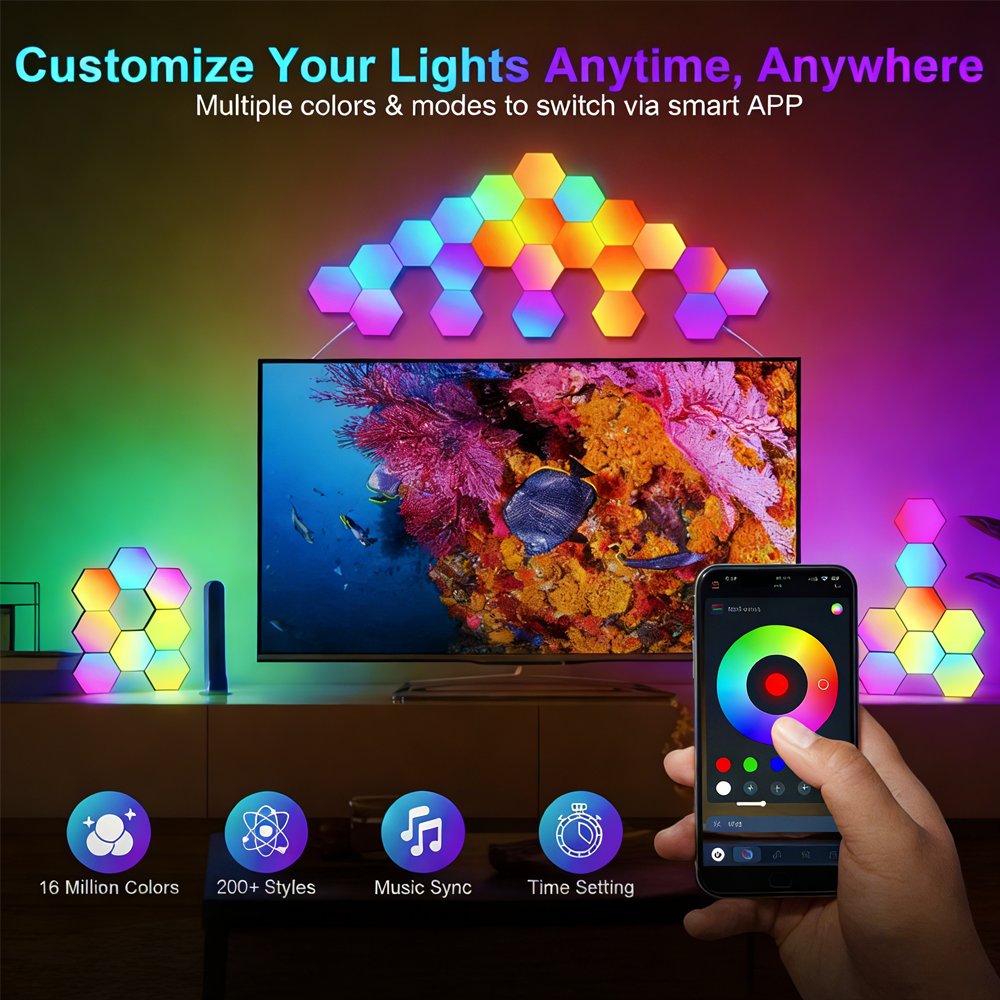 RGB 5V Hexagon LED Wall Light  - Alexa Compatible Bulb recensie en prijs