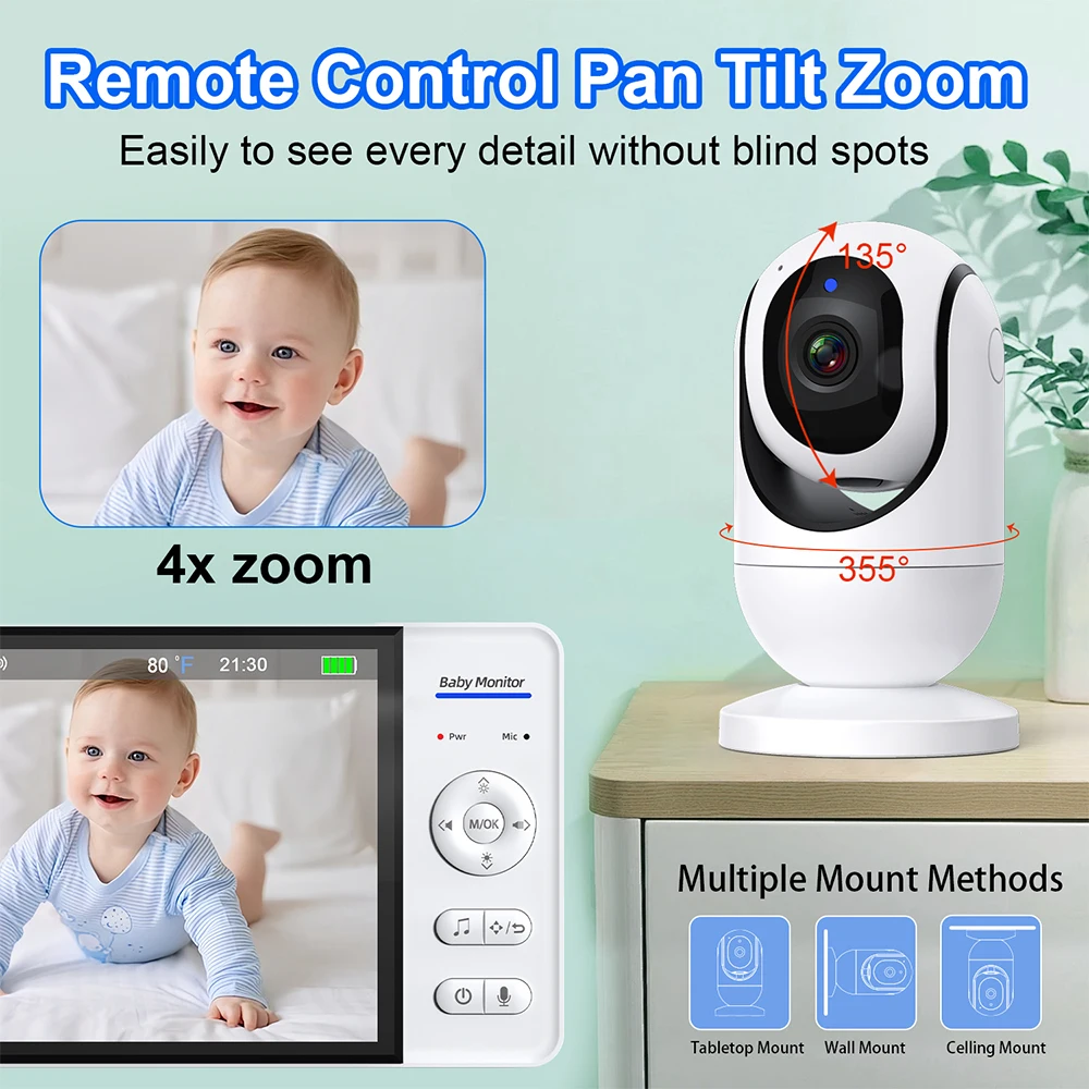 7.0'' Video Baby Monitor 720P  - Smart Home Battery Camera recensie en prijs