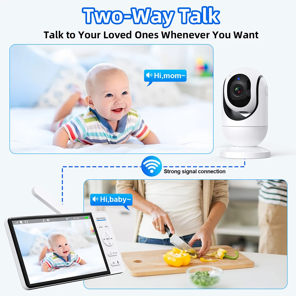 7.0'' Video Baby Monitor 720P  - Smart Home Battery Camera recensie en prijs