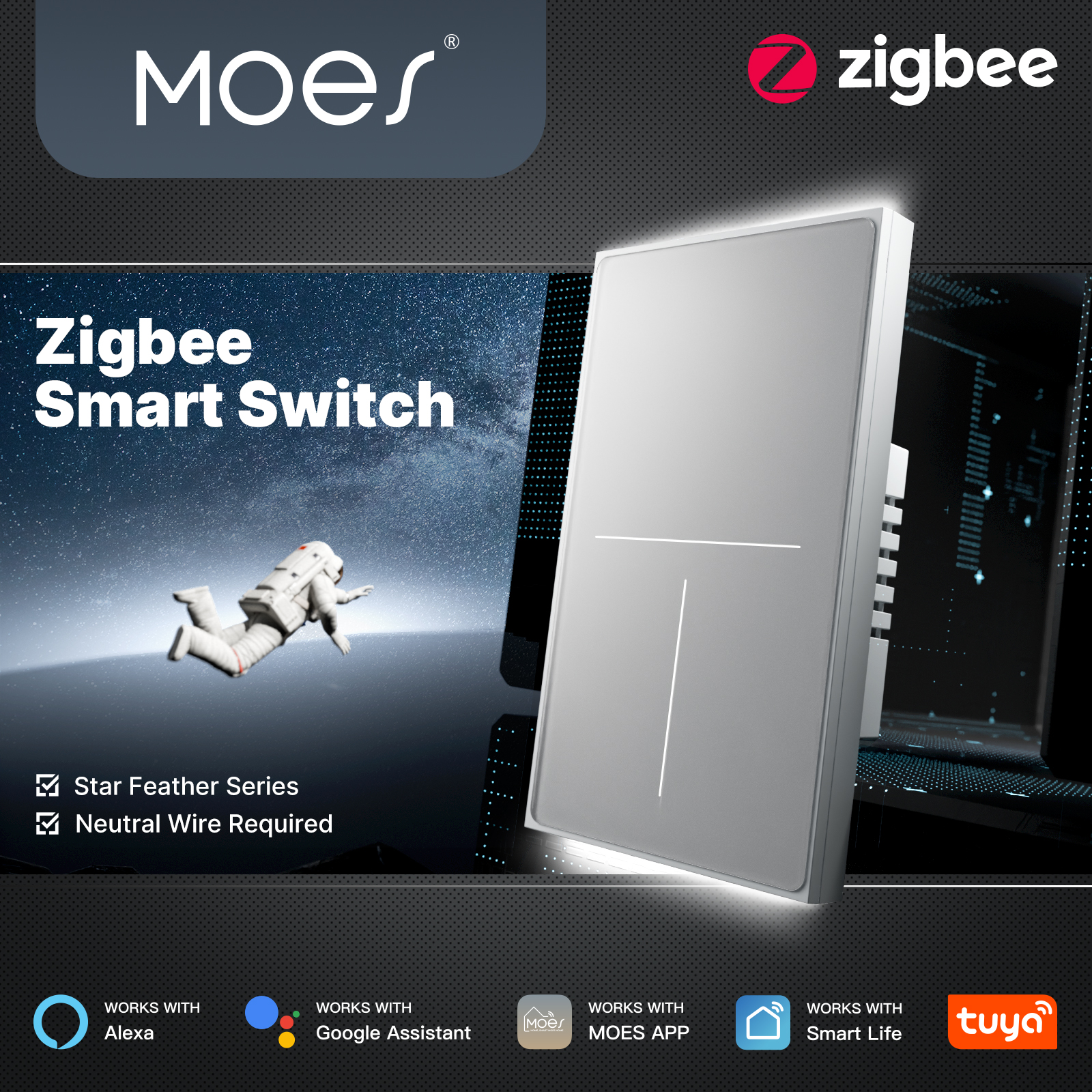 MOES Tuya ZigBee Star Feather  - Smart Home Z Wave recensie en prijs