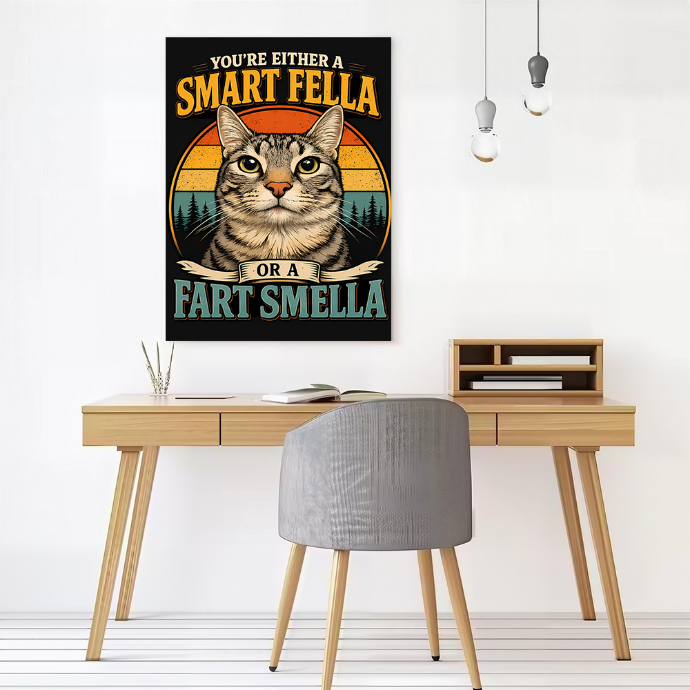 Funny Cat 'Smart Fella or Fart - Smart Home Poster recensie en prijs