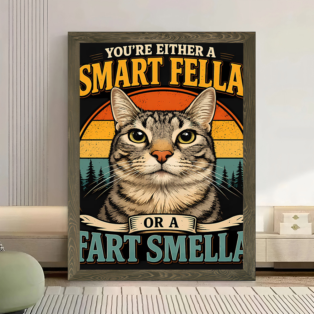 Funny Cat 'Smart Fella or Fart - Smart Home Poster recensie en prijs