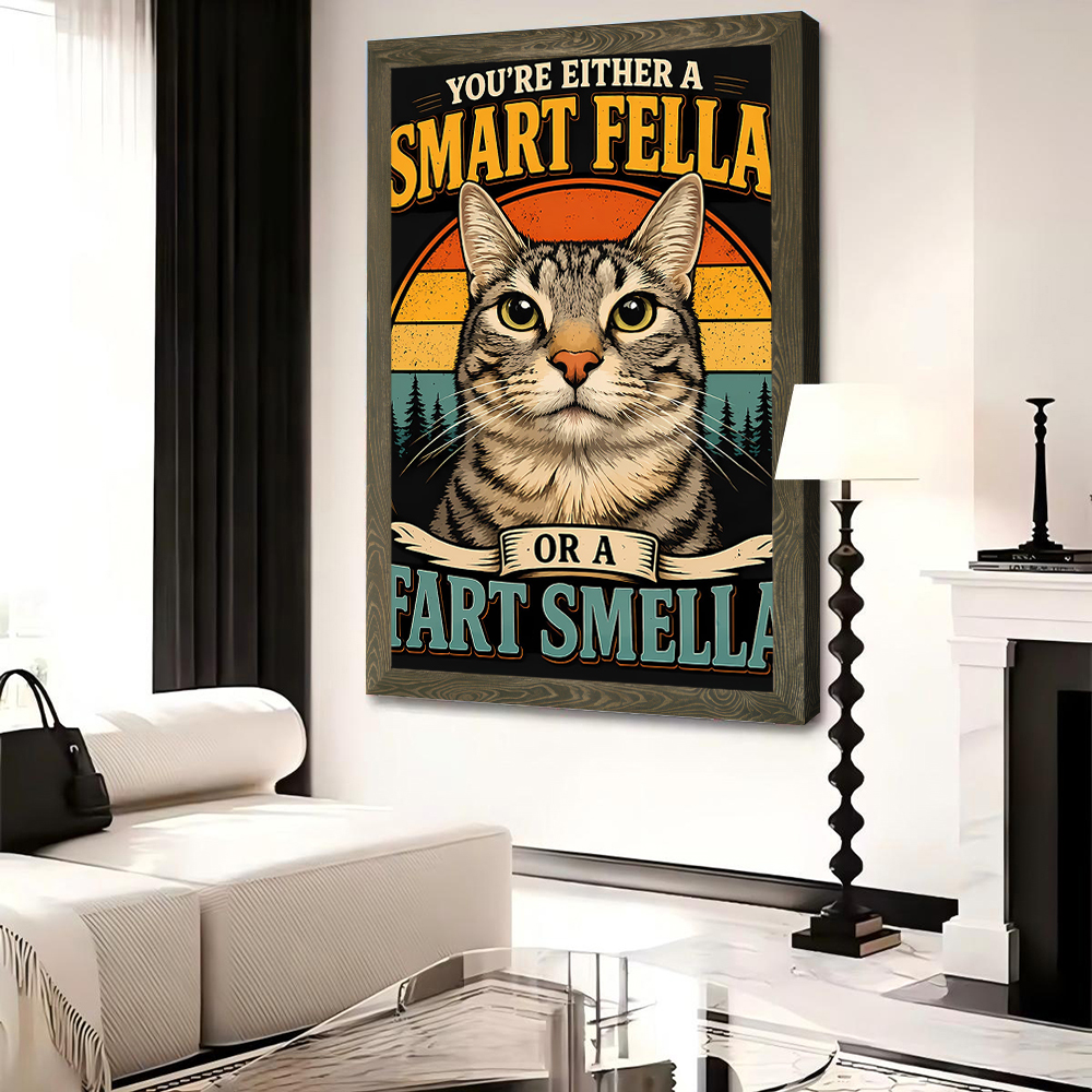 Funny Cat 'Smart Fella or Fart - Smart Home Poster recensie en prijs