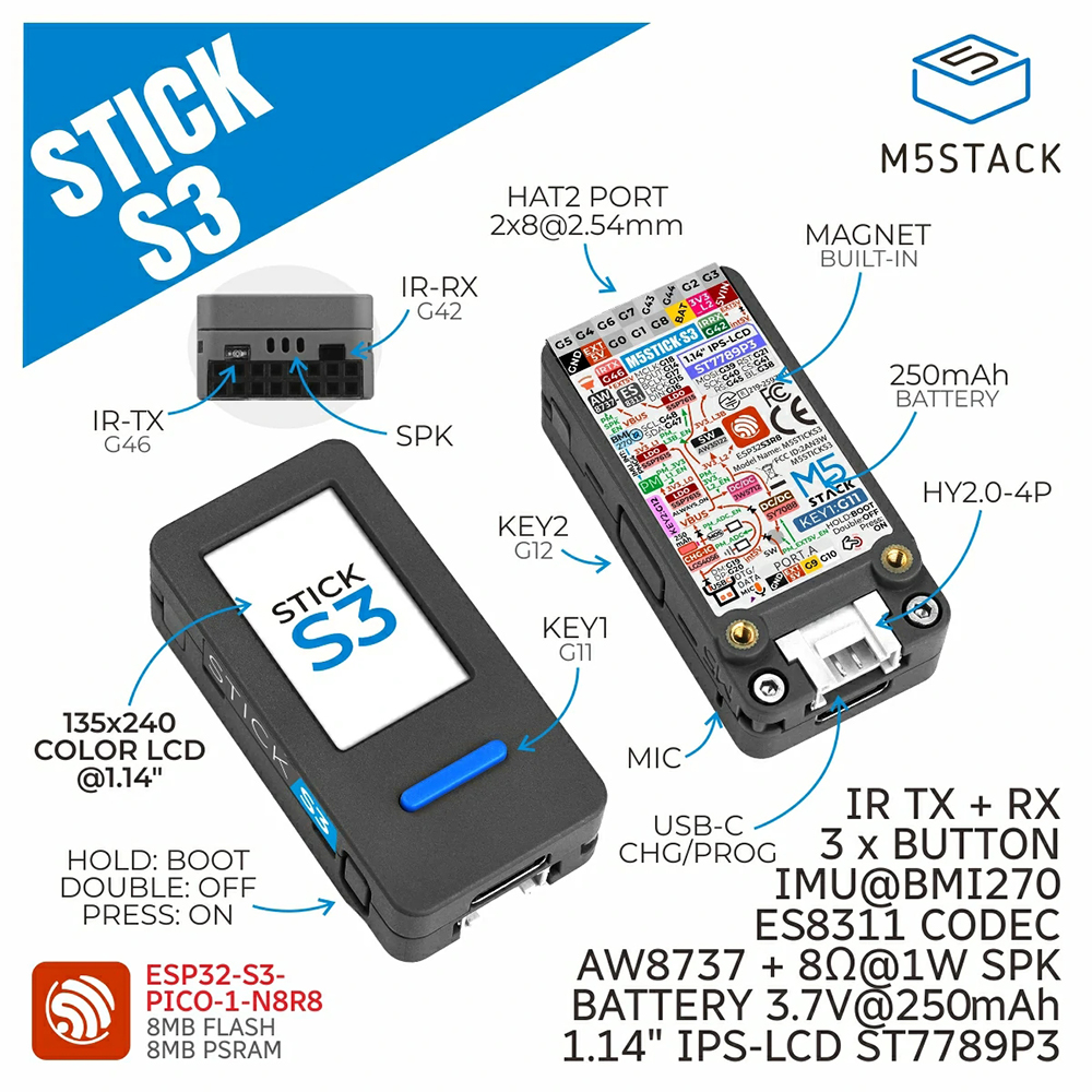 M5Stack M5StickS3 ESP32-S3 IoT - Smart Home Package recensie en prijs