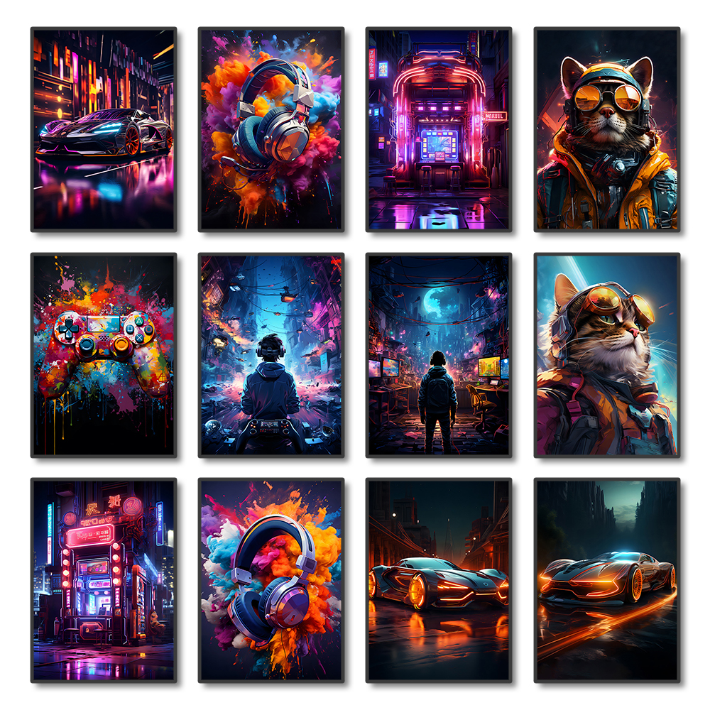 80s 90s Colorful Neon Cyberpun - Smart Home Poster recensie en prijs