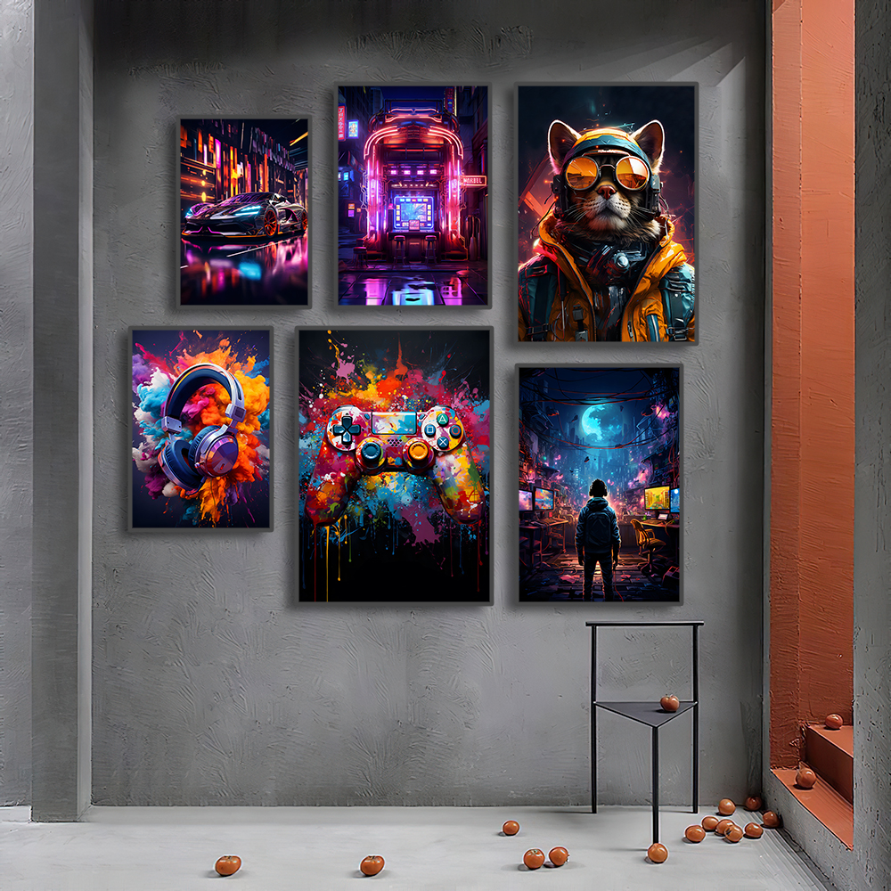 80s 90s Colorful Neon Cyberpun - Smart Home Poster recensie en prijs