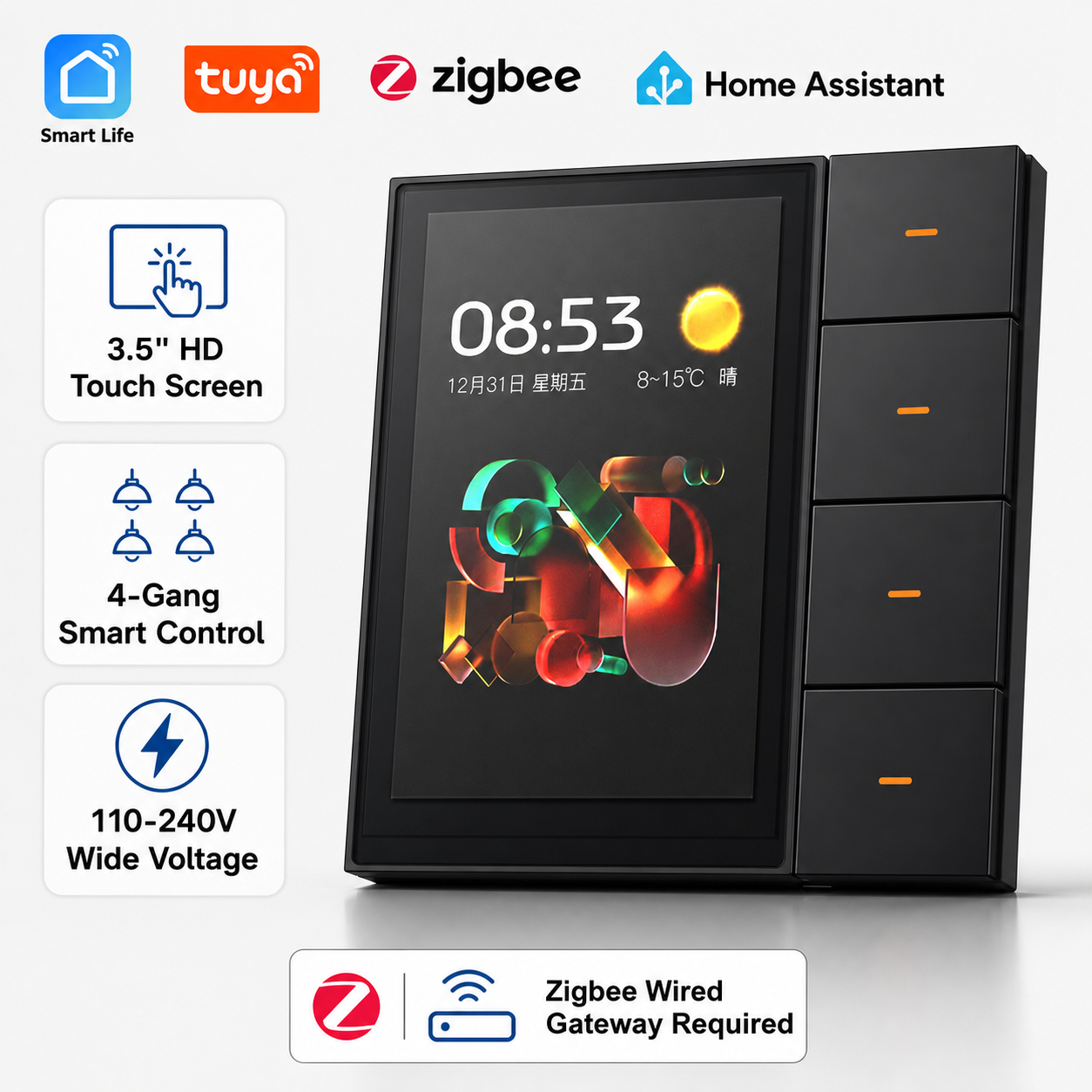 F3-pro Tuya Smart Panel ZigBee - Smart Home Touchscreen Control Panel recensie en prijs