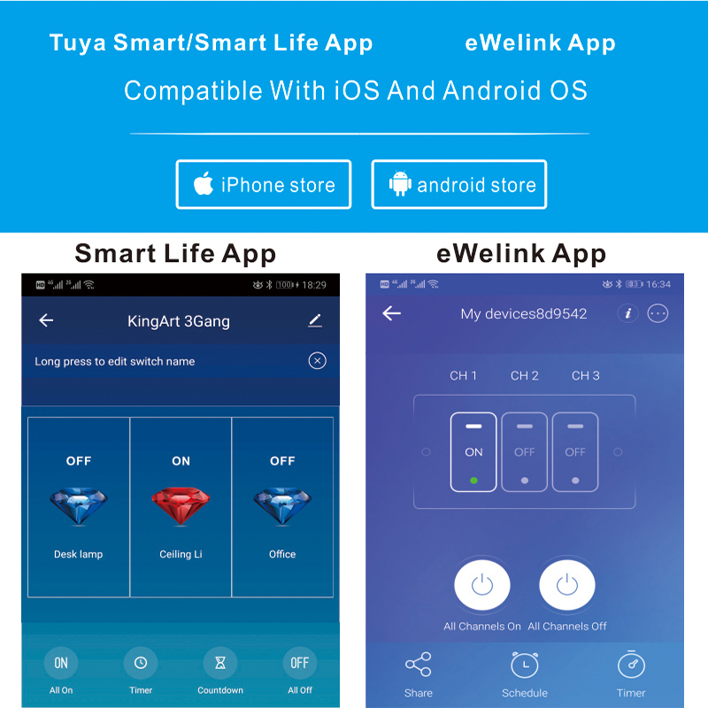 WiFi Smart Switch Tuya eWeLink - Smart Home Touchscreen Control Panel recensie en prijs