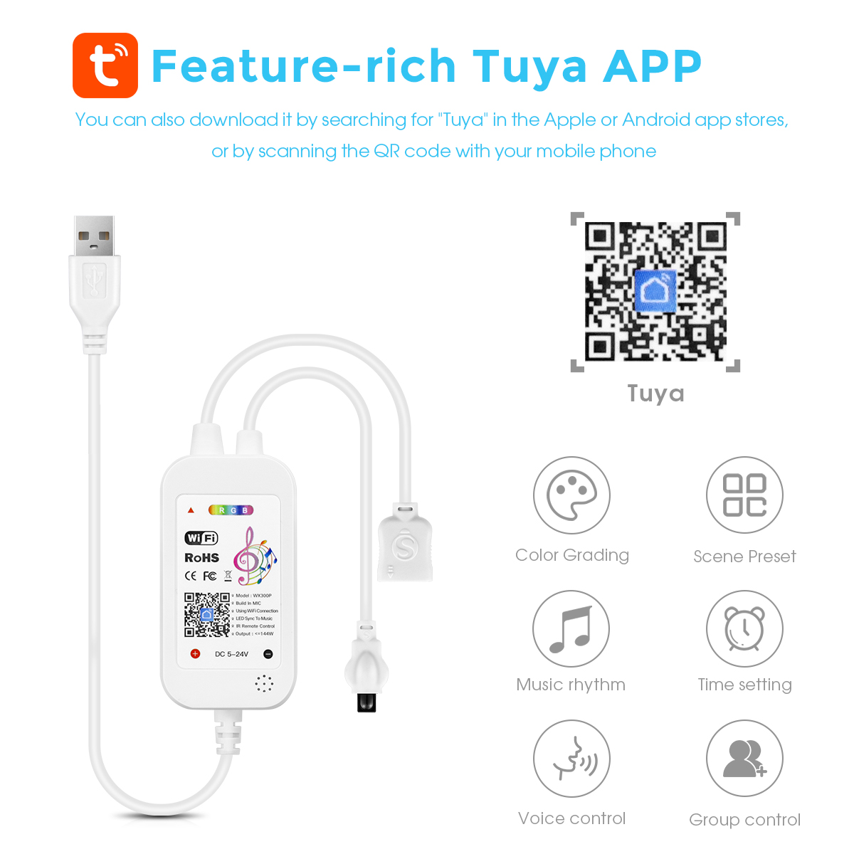 DC5V Tuya APP Wifi LED RGB Con - Alexa Compatible Bulb recensie en prijs