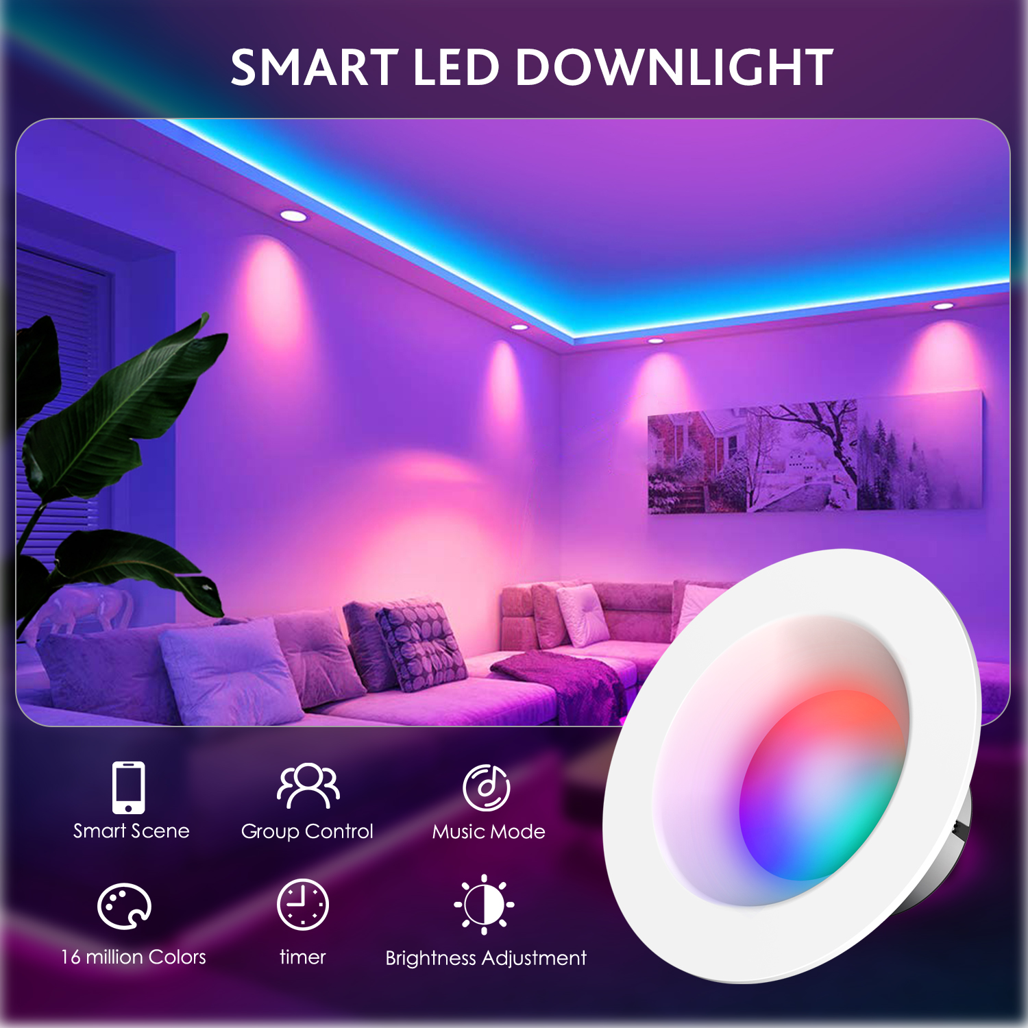 WIFI 5W LED Downlight 85-265V  - Alexa Compatible Bulb recensie en prijs