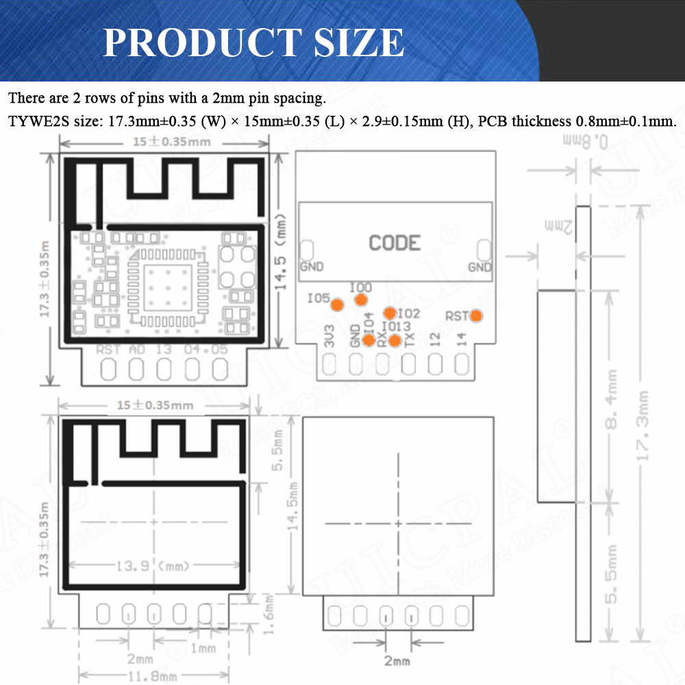 ESP-02S Serial Wireless 2.4G W - Smart Home Esp8266 recensie en prijs