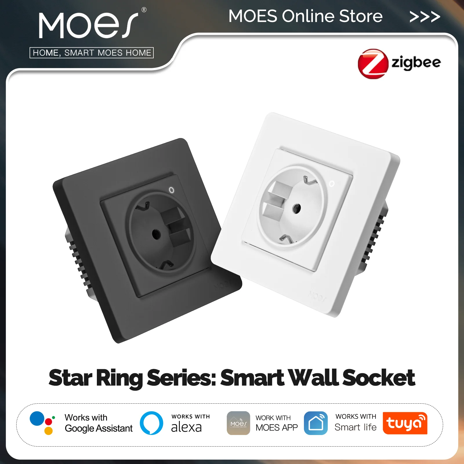 MOES Tuya ZigBee Smart Socket  - Smart Home Voice Control recensie en prijs