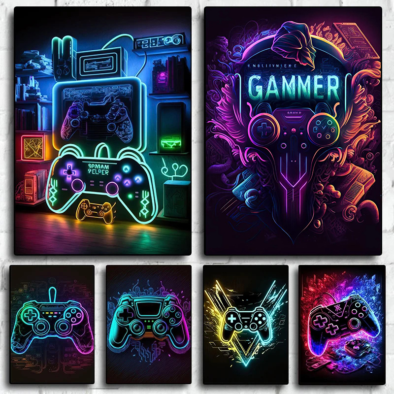 Neon Pop Cool Gaming Wall Art  - Smart Home Poster recensie en prijs