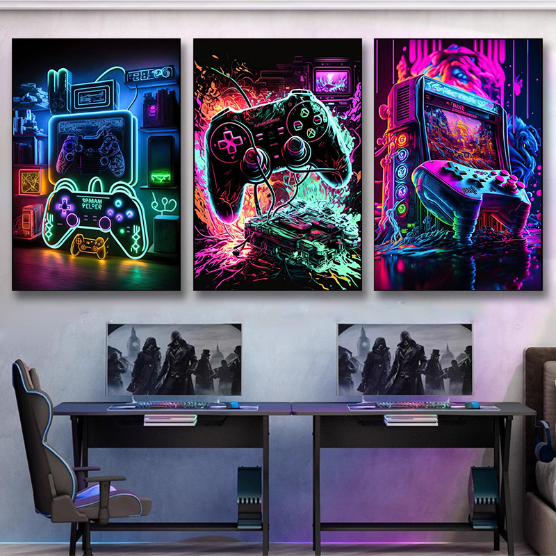 Neon Pop Cool Gaming Wall Art  - Smart Home Poster recensie en prijs