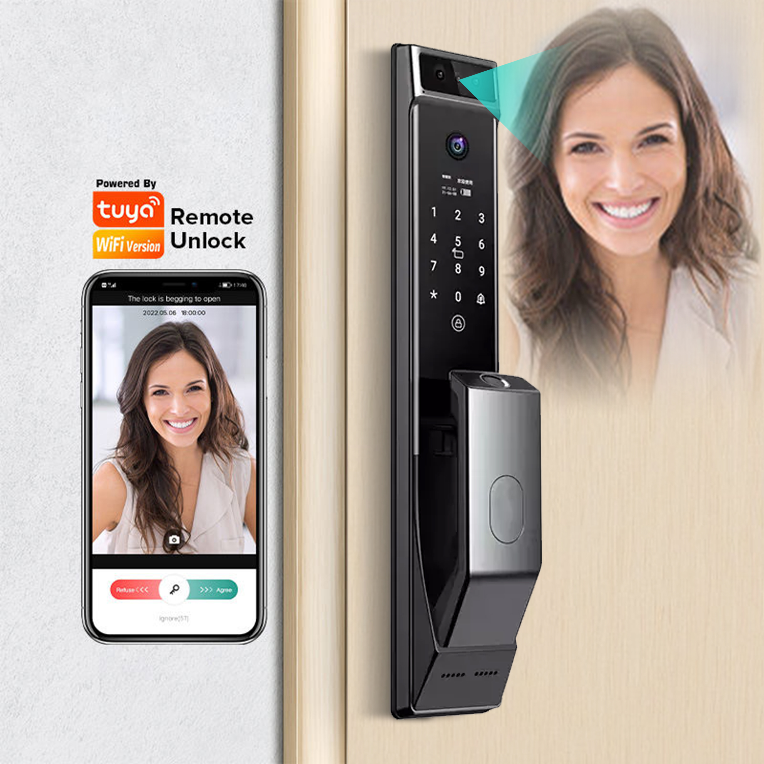 Smart Door Lock Keyless Tuya W - Smart Home Camera recensie en prijs