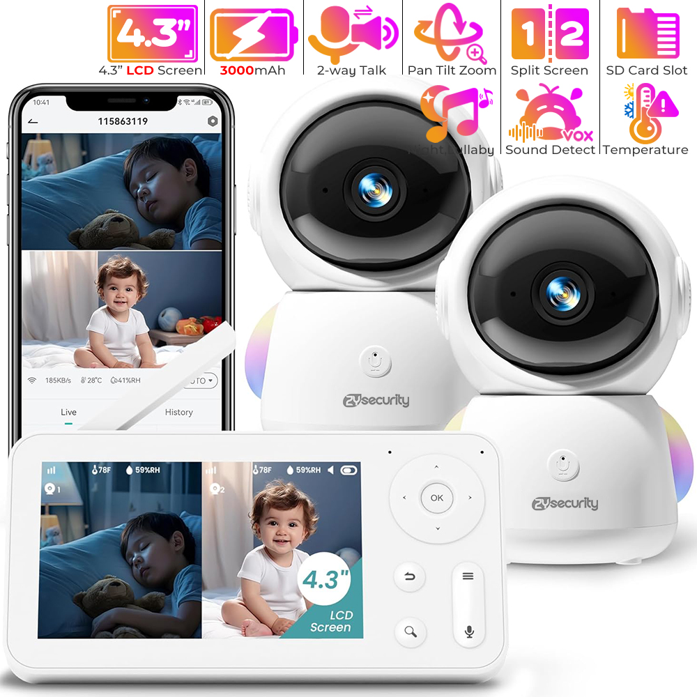 2K Baby Monitor with 2 Cameras - Smart Home Battery Camera recensie en prijs