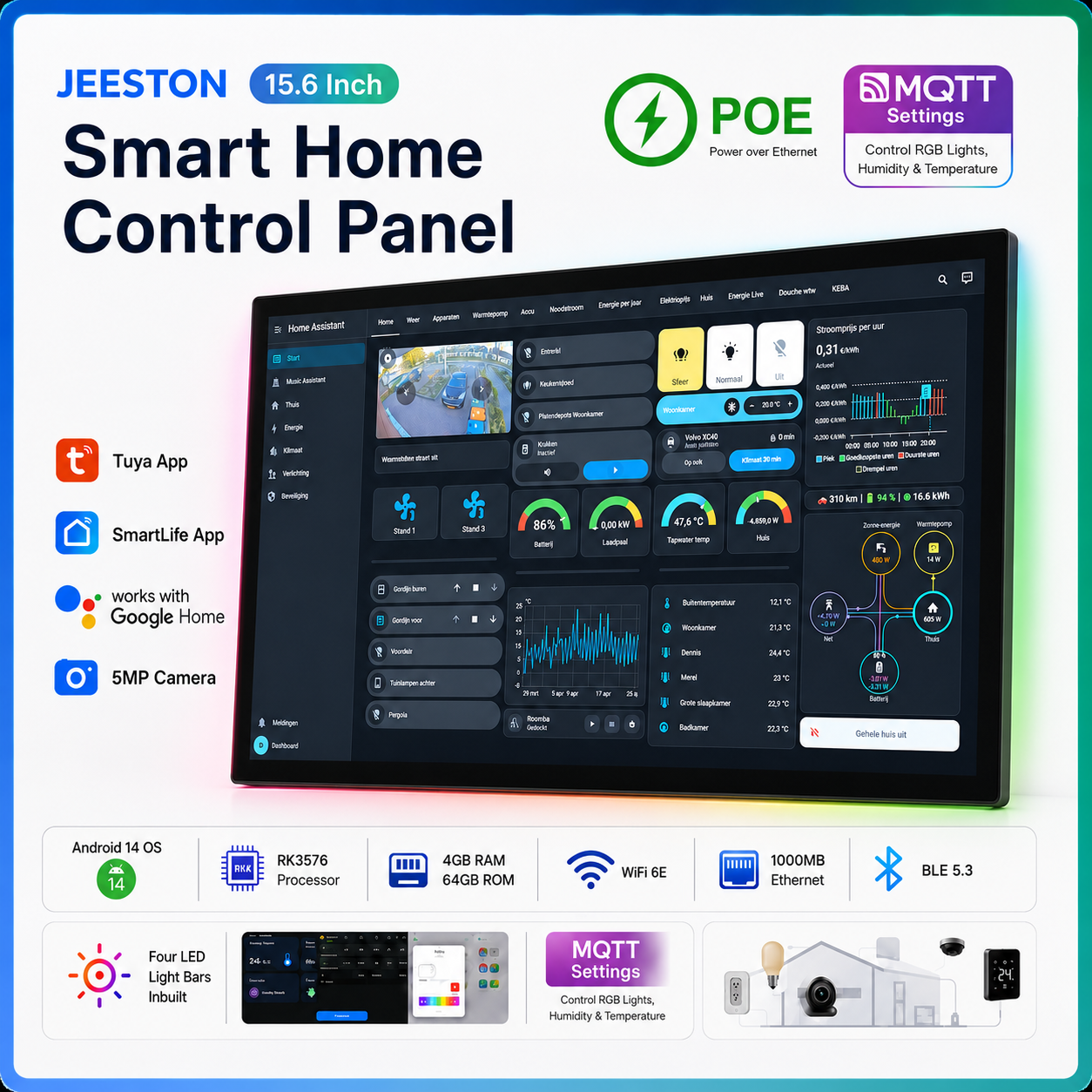 Inwall 15.6 Inch Smart Home Co - Smart Home Touchscreen Control Panel recensie en prijs